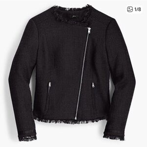 J. Crew Size 4 Black Tweed Motorcycle Jacket